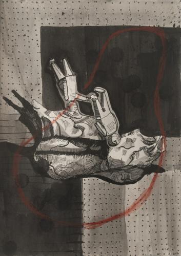 Jarek Piotrowski - Argonaut - Ink and pastel on paper - 29.5cm × 21cm
