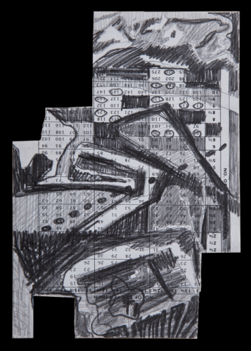 Jarek Piotrowski - Nuèe Ardente - Pencil on pattern card - 14.8cm × 10.5cm