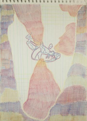 Jarek Piotrowski - Leave the Holy Fool Alone - ”Out There” - Crayon and carbon on paper - 42cm × 29.5cm