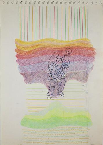 Jarek Piotrowski - Leave the Holy Fool Alone - ”Untitled” - Crayon and carbon on paper - 42cm × 29.5cm