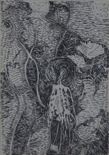 Jarek Piotrowski - Wick Woods - Oil marker on paper - 29.7cm × 21cm