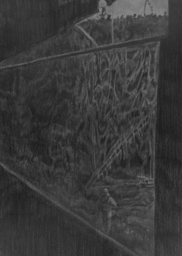 Jarek Piotrowski - Spostamento - Carbon on paper - 29.7cm × 21cm