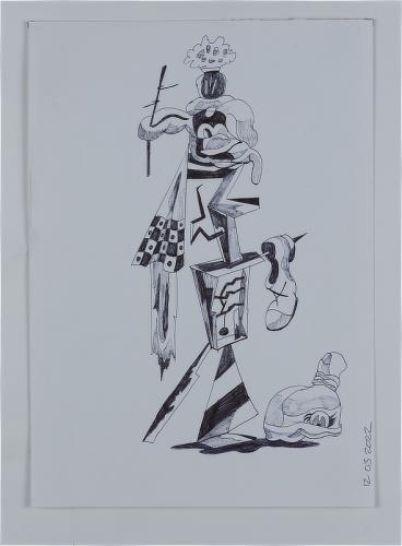 Jarek Piotrowski - Brutus Kaputt - Oil based ink on paper - 26.8cm × 19.1cm