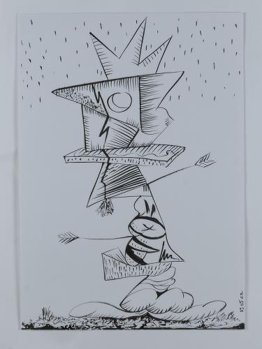 Jarek Piotrowski - Brutus Kaputt - Water based ink on paper - 38cm × 27cm
