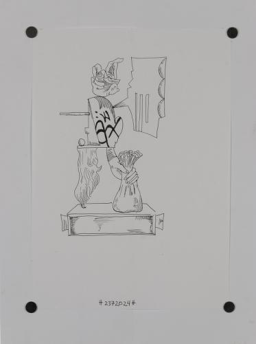 Jarek Piotrowski - Luggage II - Ink on paper - 17.6 x 25cm