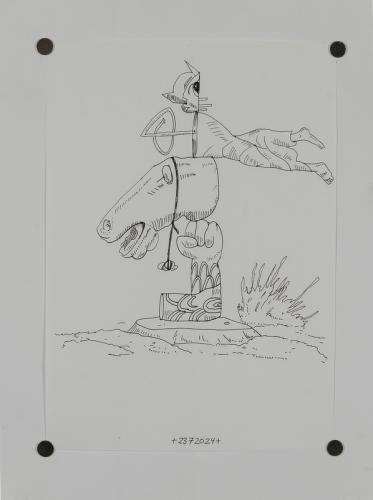 Jarek Piotrowski - Luggage II - Ink on paper - 17.6 x 25cm