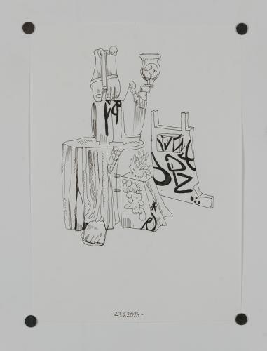 Jarek Piotrowski - Luggage II - Ink on paper - 17.6 x 25cm