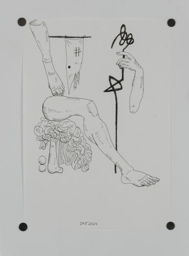 Jarek Piotrowski - Luggage II - Ink on paper - 17.6 x 25cm