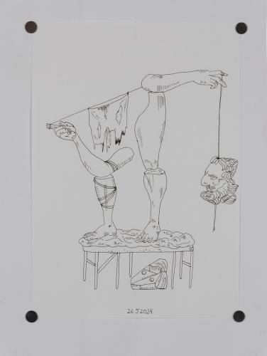 Jarek Piotrowski - Luggage II - Ink on paper - 17.6 x 25cm