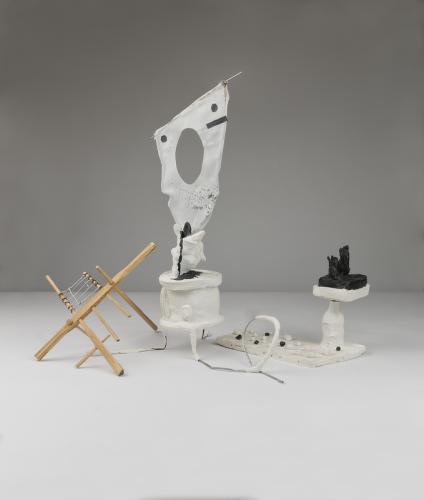 Jarek Piotrowski - Ovid's Cupboard - Steel, bamboo, fabric, clay, acrylic and lacquer - 36cm × 20cm × 30cm