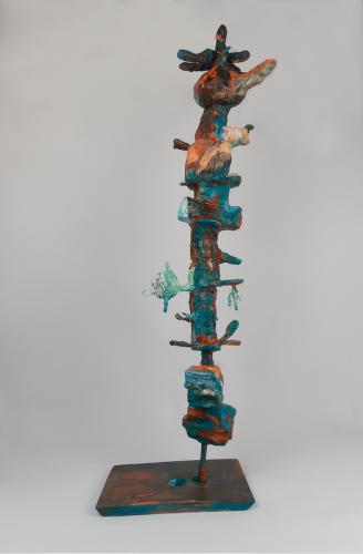 Jarek Piotrowski - Nomads Comb - Wood, bamboo, steel, clay, and aclyric - 68cm × 21cm× 13cm