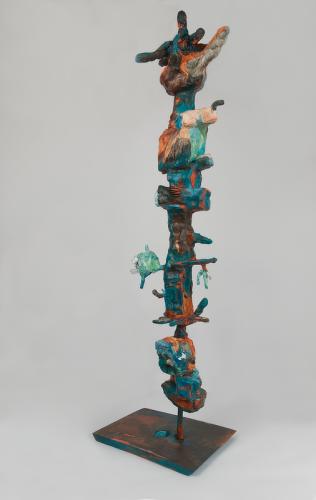 Jarek Piotrowski - Nomads Comb - Wood, bamboo, steel, clay, and aclyric - 68cm × 21cm× 13cm