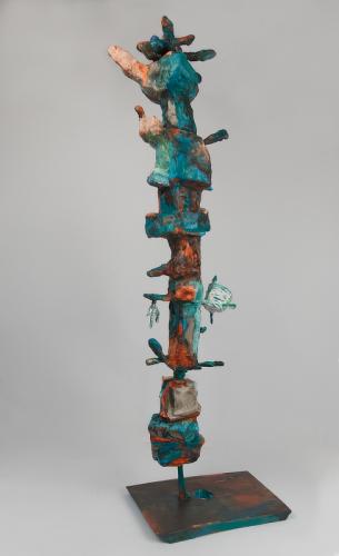 Jarek Piotrowski - Nomads Comb - Wood, bamboo, steel, clay, and aclyric - 68cm × 21cm× 13cm