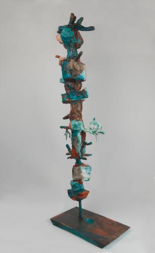 Jarek Piotrowski - Nomads Comb - Wood, bamboo, steel, clay, and aclyric - 68cm × 21cm× 13cm