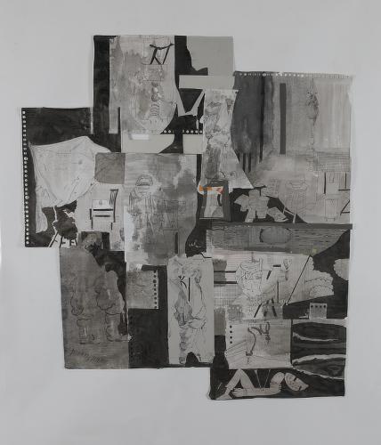 Jarek Piotrowski - By the Life of Nevermind - Plastic, digital print and ink on paper - 77.5x 70cm