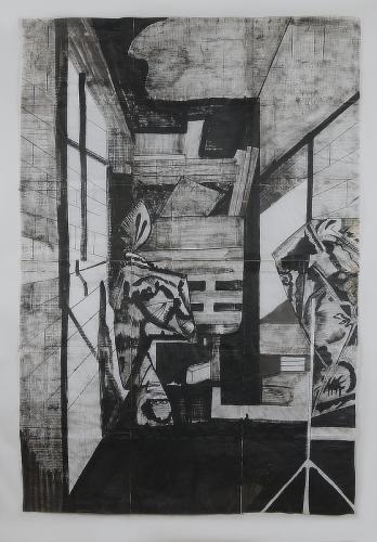 Jarek Piotrowski - Elastic - Ink on washi paper - 144.5 x 100cm