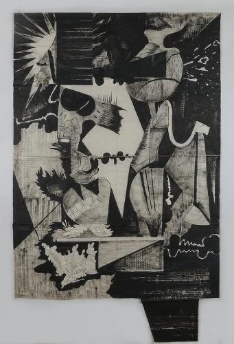 Jarek Piotrowski - Elastic - Ink on washi paper - 152 x 95cm
