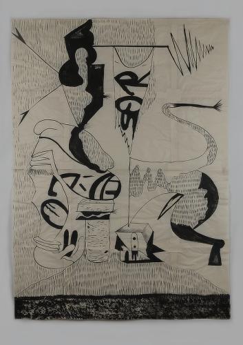 Jarek Piotrowski - Elastic - Ink on washi paper - 133.2 x 96cm
