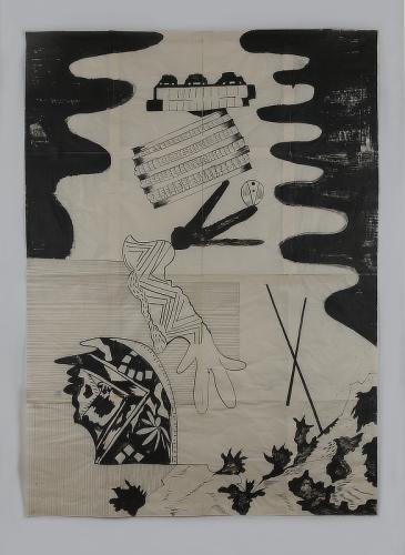 Jarek Piotrowski - Elastic - Ink on washi paper - 132 x 96cm