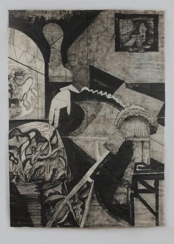 Jarek Piotrowski - Ladders and Thrones - Ink on washi paper - 132 x 96cm