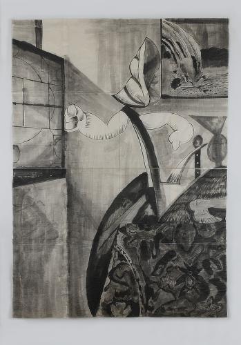 Jarek Piotrowski - Ladders and Thrones - Ink on washi paper - 130 x 96cm