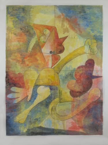 Jarek Piotrowski - Odd One Out - Acrylic on washi paper - 131 x 96.4cm