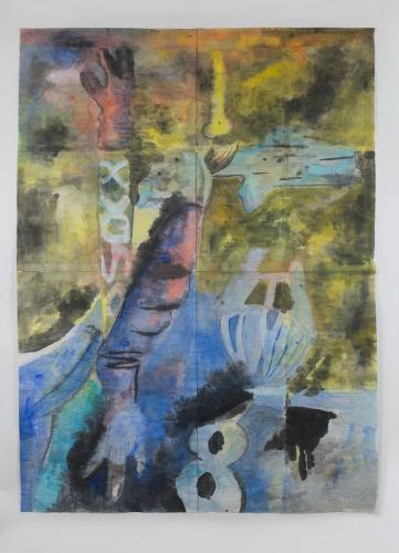 Jarek Piotrowski - Odd One Out - Acrylic on washi paper - 130 x 96cm
