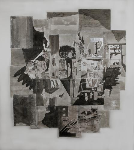 Jarek Piotrowski - Played on the Home Ground -  Aluminium and ink on paper - 118 x 106.5cm
