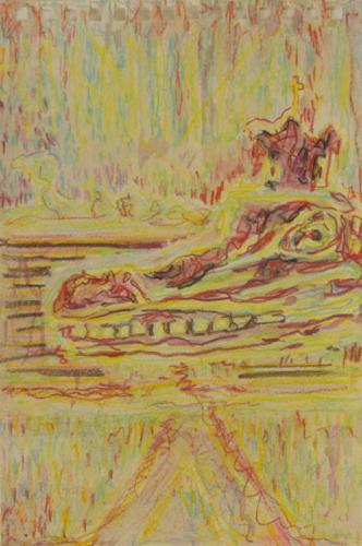 Jarek Piotrowski - Batankyu - ”King Crocodile” - Watercolor on Paper - 27.5cm × 19cm