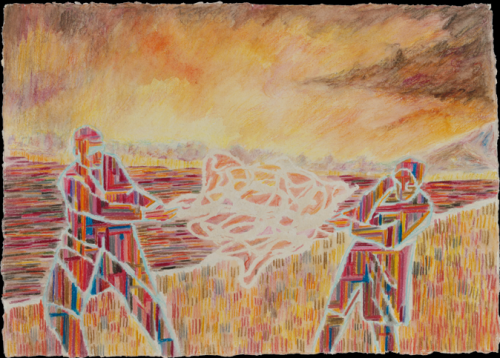 Jarek Piotrowski - In Search of the Miraculous - Watercolor on Cotton rag paper - 30cm × 42cm