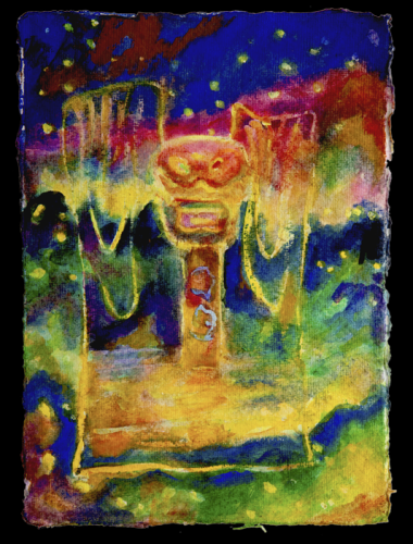 Jarek Piotrowski - Midnight Empire - Gouache and ink on cotton rag paper - 21.2cm × 15.5cm