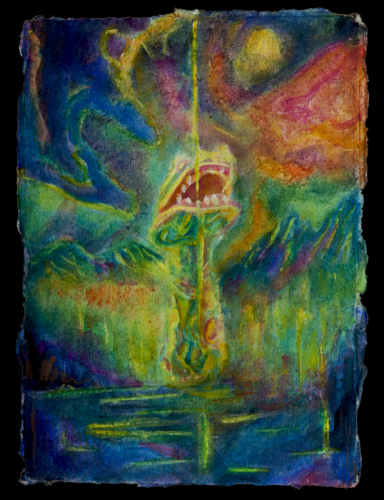 Jarek Piotrowski - Midnight Empire - Gouache and ink on cotton rag paper - 21.2cm × 15.5cm