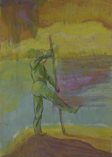 Jarek Piotrowski - Akin - Oil on paper - 29.7cm x 21cm