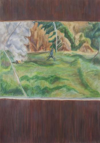 Jarek Piotrowski - Flex - Aquarelle, oil pastel on paper - 101 x 72cm