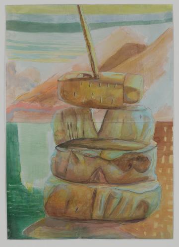 Jarek Piotrowski - Standfall - Acryl gouache and charcoal on primed paper - 75.8 x 53.8cm