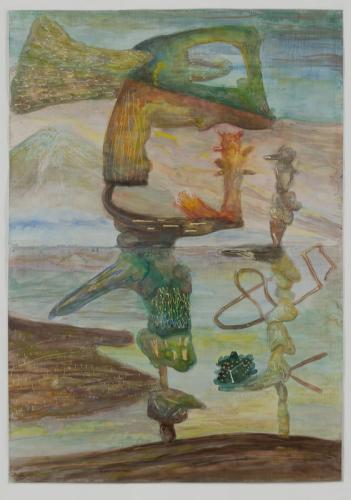 Jarek Piotrowski - Standfall - Acryl gouache and pencil on primed paper - 76 x 53.8cm