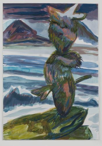 Jarek Piotrowski - longnose - Acrylic on primed  paper - 53.7 x 38cm