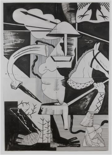 Jarek Piotrowski - Ink on paper - 152.3 x 107.5cm