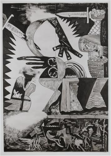 Jarek Piotrowski - Ink on paper - 152.5 x 108cm
