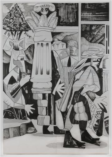 Jarek Piotrowski - Ink on paper - 153.3 x 108cm