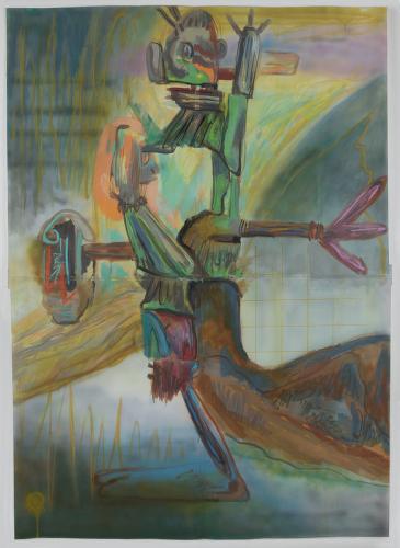 Jarek Piotrowski - A Cloud of Fools - Acrylic and oil pastel on primed paper - 108.5 x 77.7cm