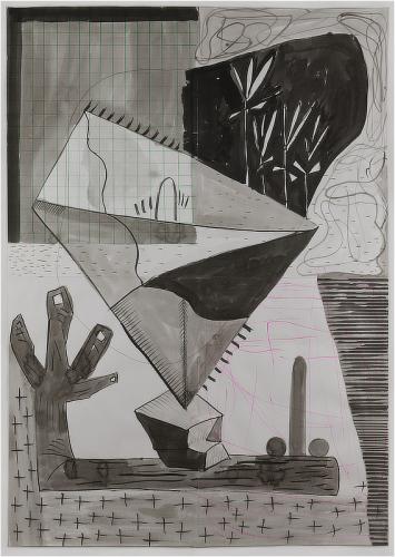 Jarek Piotrowski - O.T - Ink and paint marker on paper - 107.5 x 75.5cm