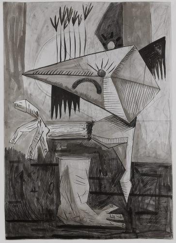Jarek Piotrowski - O.T - Ink and charcoal on paper - 108 x 76cm