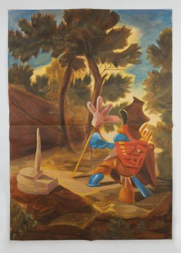 Jarek Piotrowski - Provisional Encounters - Acrylic on primed paper - 152cm × 108cm